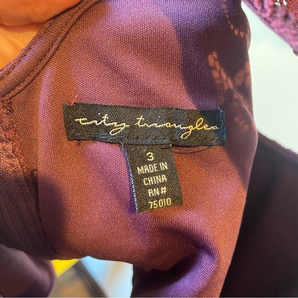 Lace Halter Crop Top in Burgundy - Picture 3 of 4